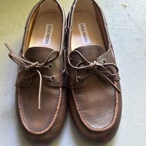Steve Madden Women’s Leather Brown Boat Shoes 8
